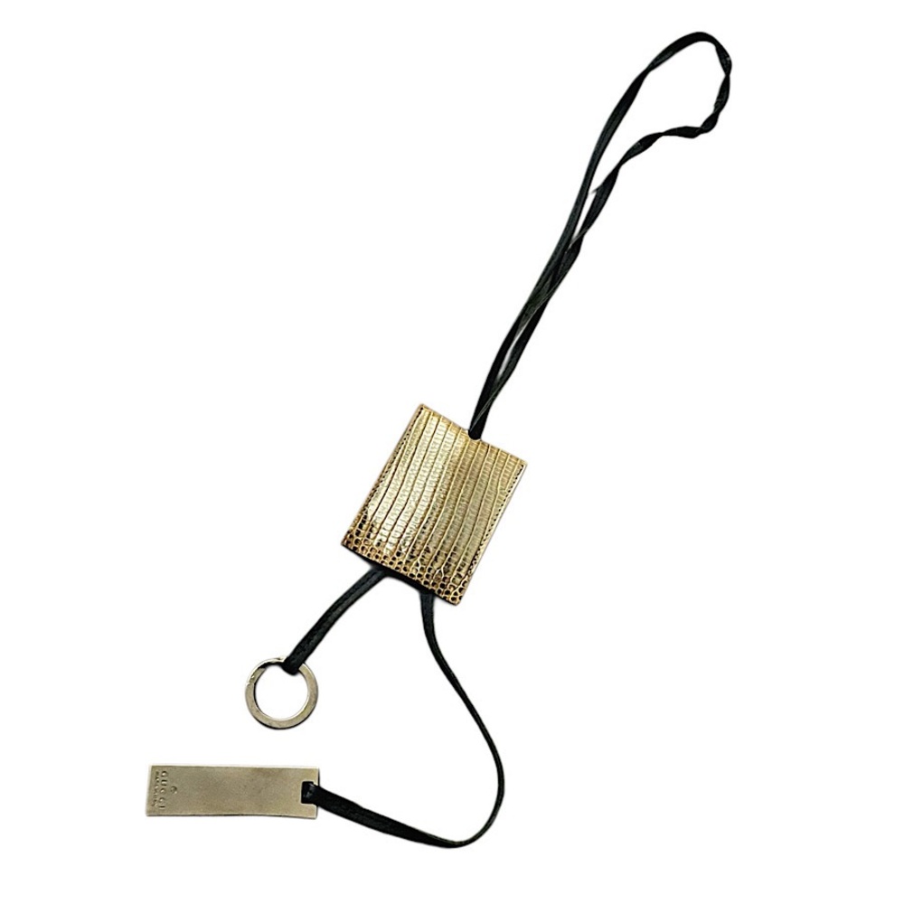 Authentic Gucci Python Leather Strap Neck Key Hol… - image 1